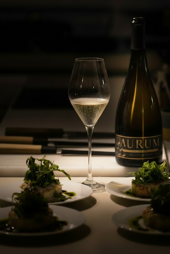 Aurum Sparkling Blanc de Miel Michelin Chef dinner fine gastronomy