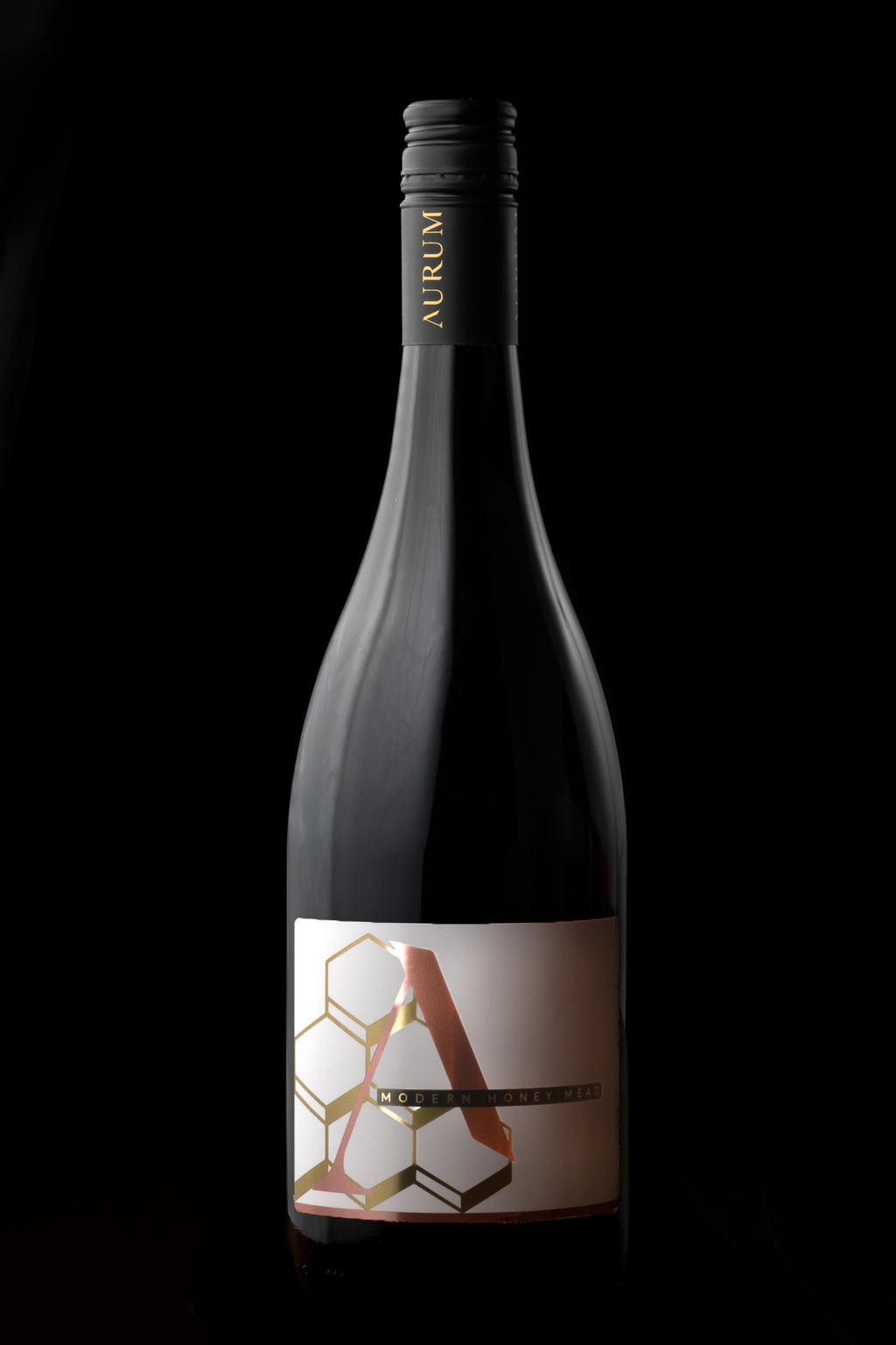 Bottle of Aurum Merlot Pyment, an experimental Manuka honey and Merlot wine