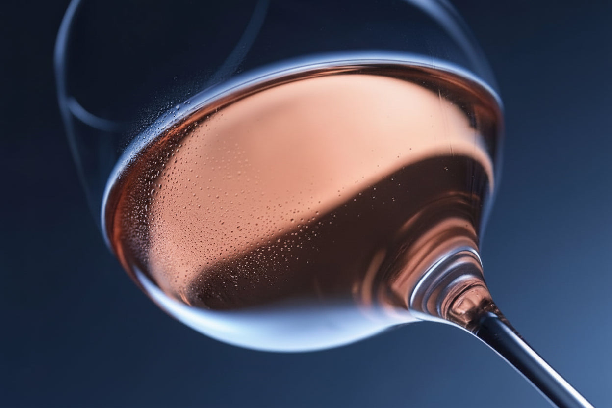 A glass of Aurum Rose de Provenance honey wine