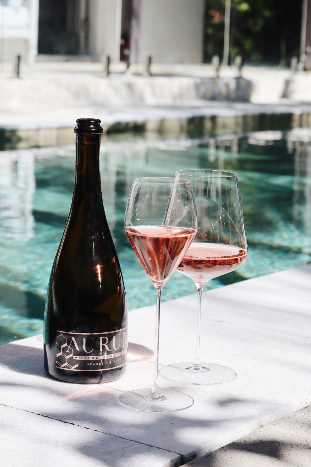 AURUM wines poured for tasting at the Newrybar Hall cellar door by the pool